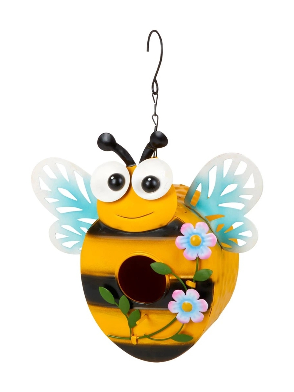 Metal Bee-Shaped Birdhouse with Wings